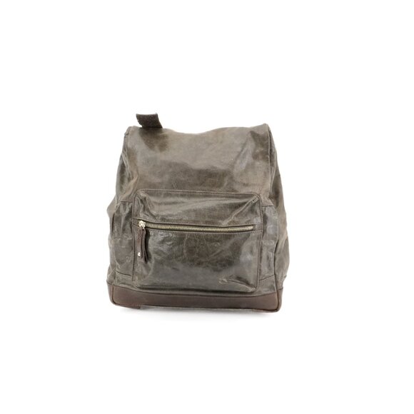 Vintage Leather Backpack Purse Unisex Rucksack Travel School Bag - Picture 2 of 8